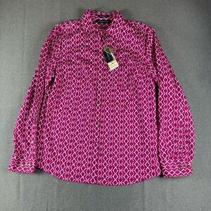 NWT JONES NEW YORK Button-Front Stretch Cotton Blouse. Size Medium